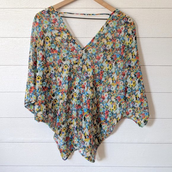 Kut from the Kloth Floral Chiffon Dolman Blouse - Picture 5 of 6